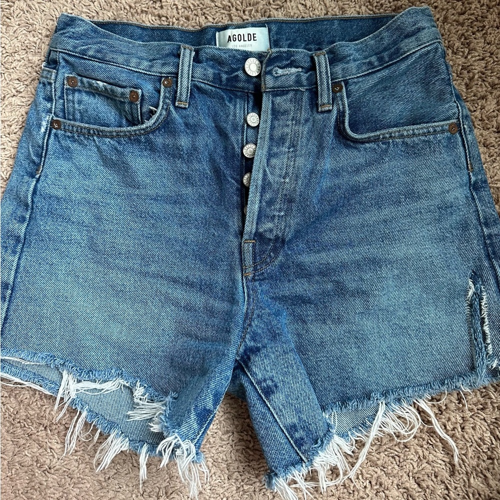 AGOLDE Parker Long Denim Cutoff Short